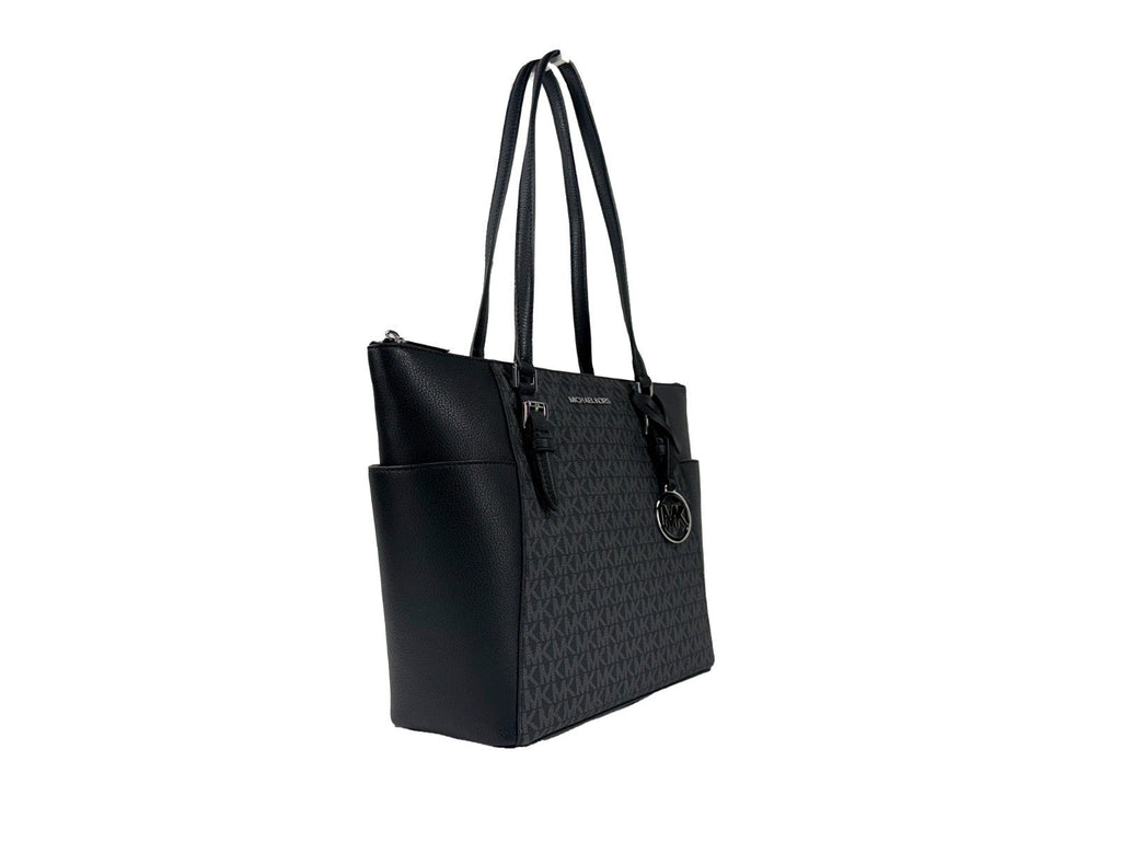 Michael Kors Charlotte Svart Saffiano Toteväska