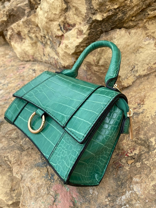 Axelremsväska med djurmönster och spänne