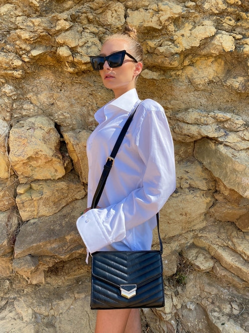 Quiltad crossbody‑väska