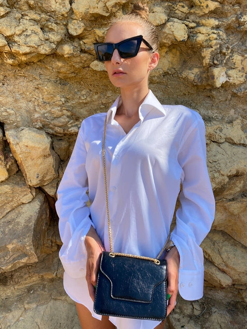 👜 Axel-mini-väska i svart med kedjerem