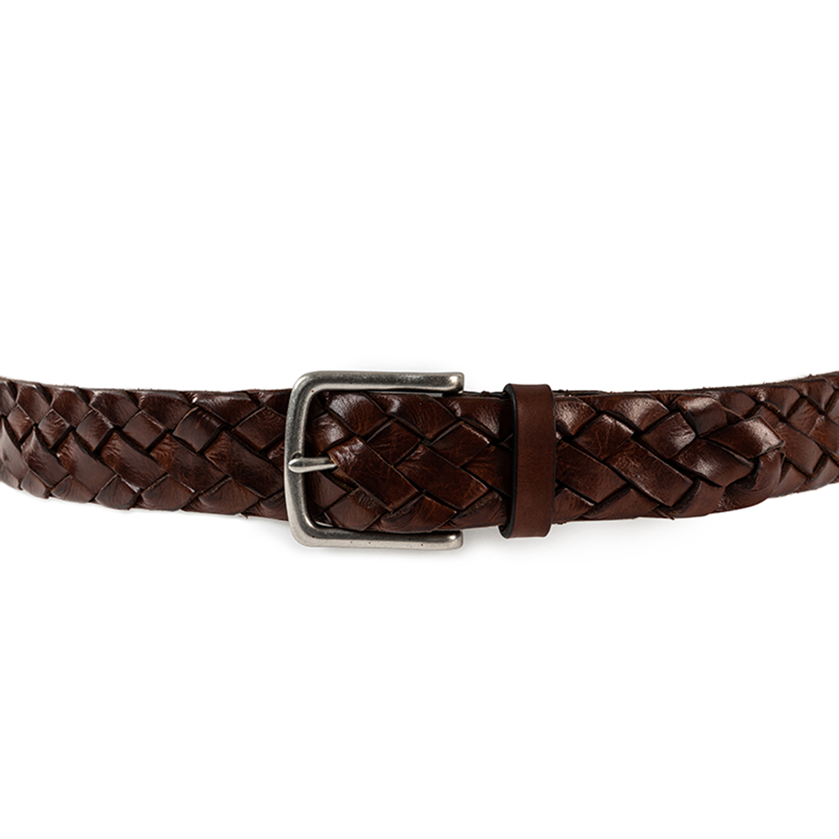 TÅNGABERG Flätat Bälte 40 mm Mellanbrunt