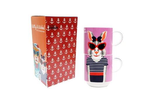Rabbit Hipster, set med 2 muggar