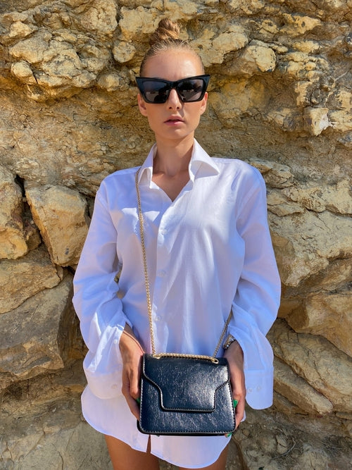 👜 Axel-mini-väska i svart med kedjerem