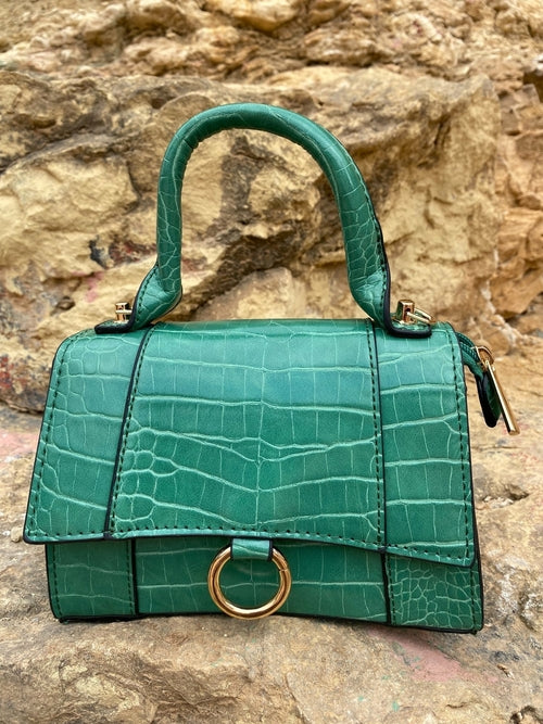 Axelremsväska med djurmönster och spänne