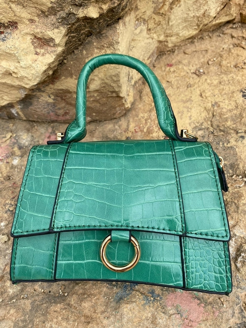 Axelremsväska med djurmönster och spänne