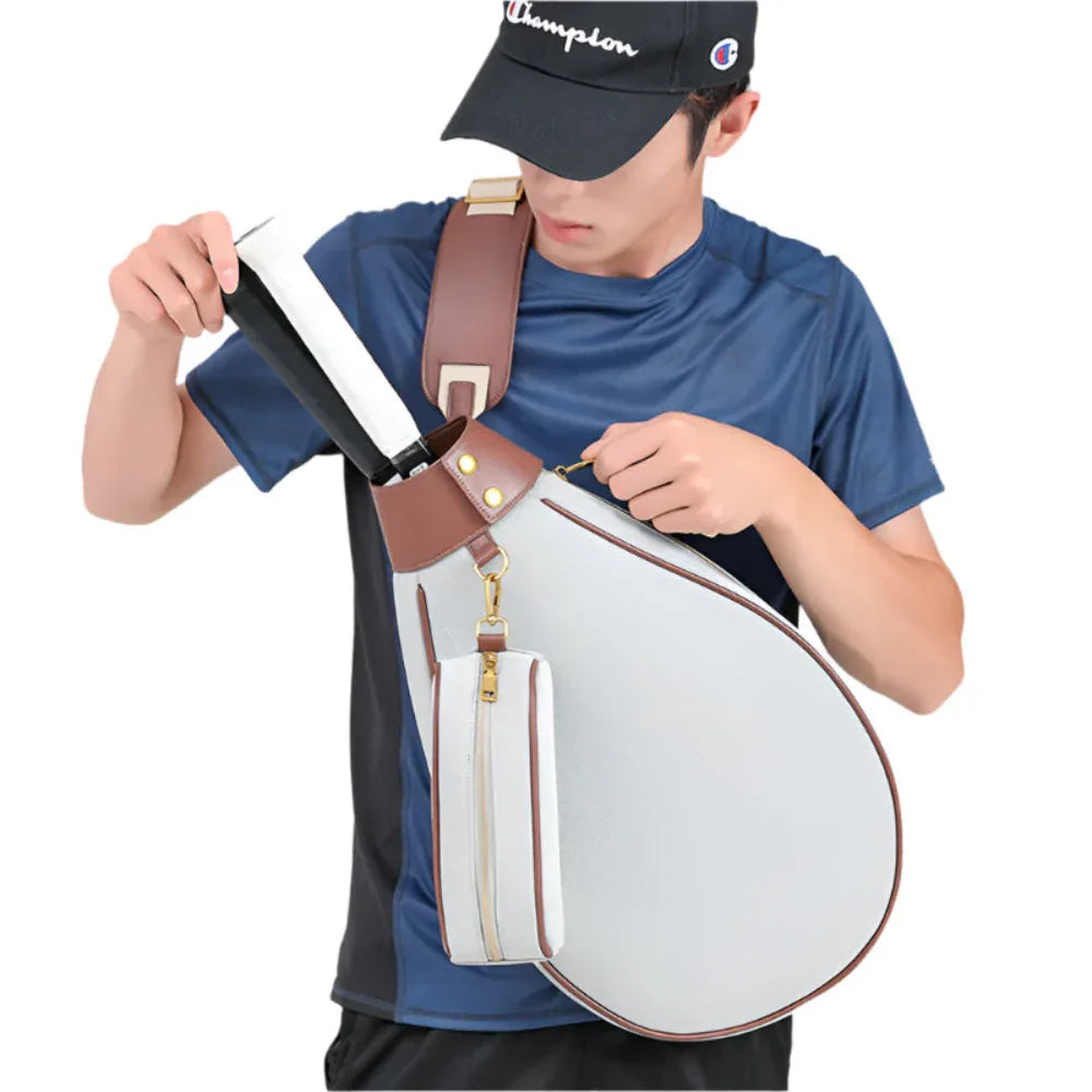 Rymlig crossbody‑racketväska för badminton och tennis
