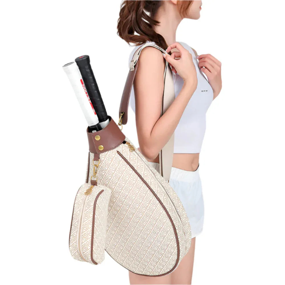 Rymlig crossbody‑racketväska för badminton och tennis