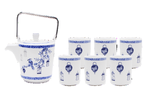 Tekanna och 6‑delat muggset, Lanterns