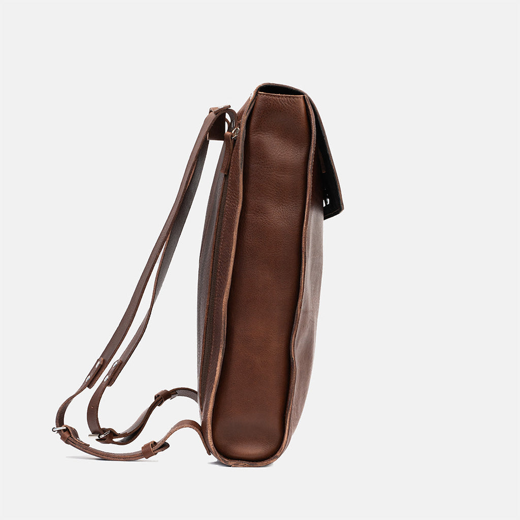 The Minimalist | Mahogany leather backpack
