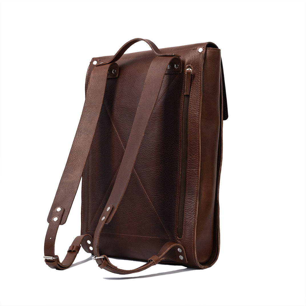 The Minimalist | Mahogany leather backpack
