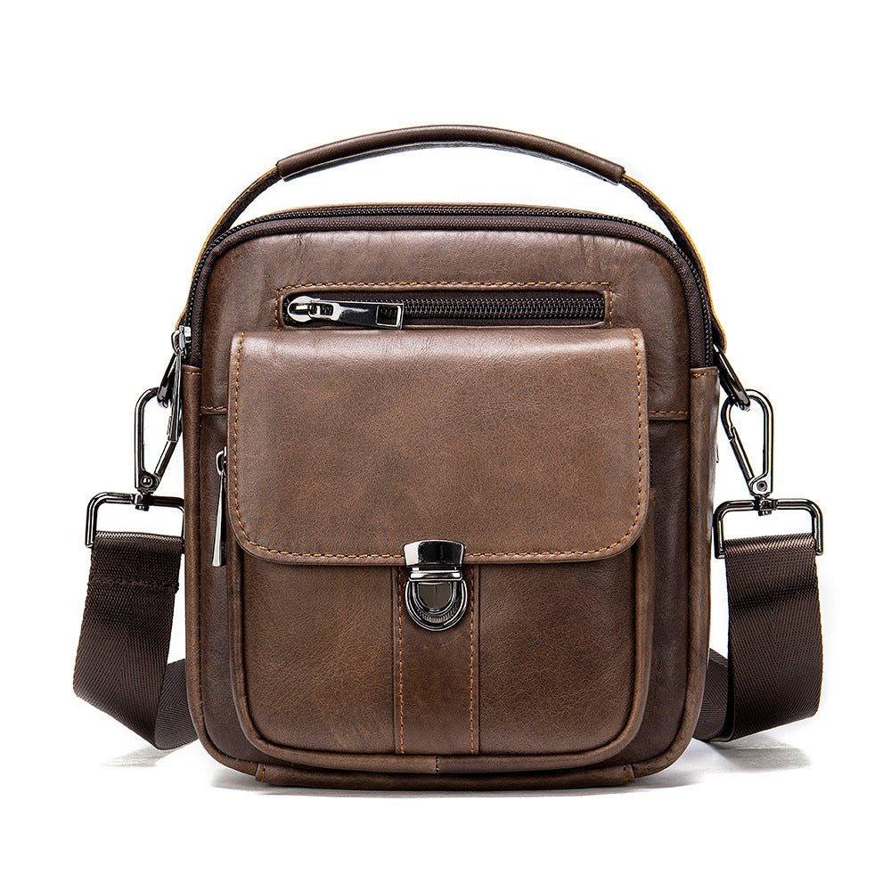 Crossbody axelväskor i läder för män