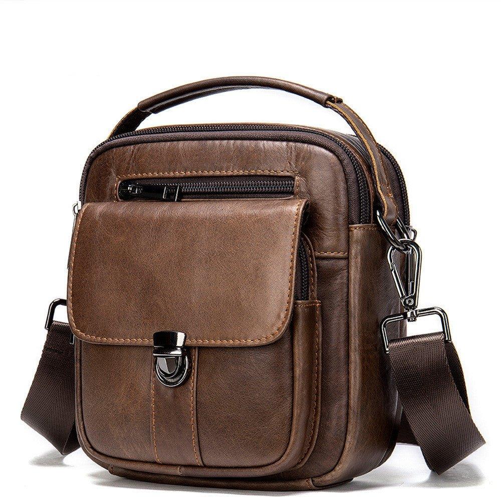 Crossbody axelväskor i läder för män