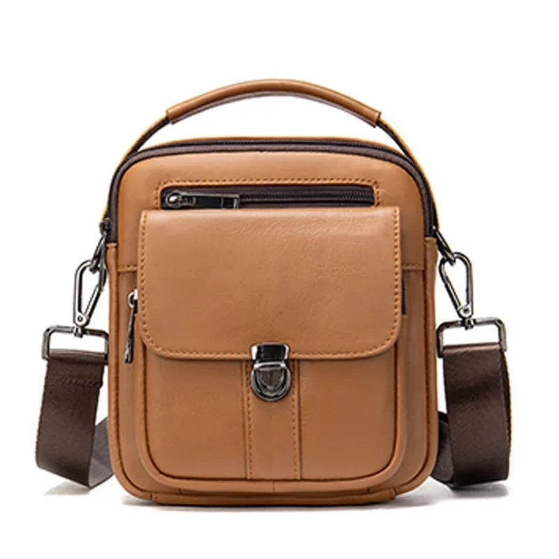 Crossbody axelväskor i läder för män