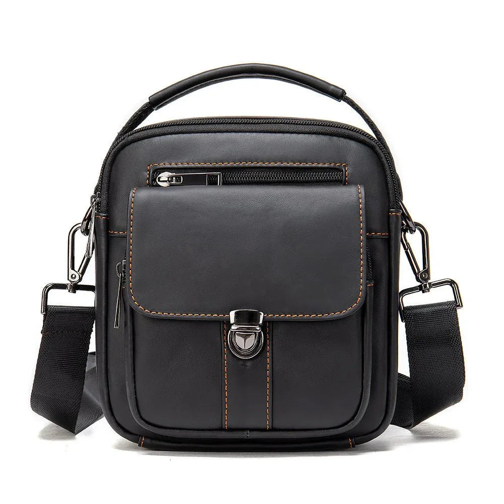 Crossbody axelväskor i läder för män